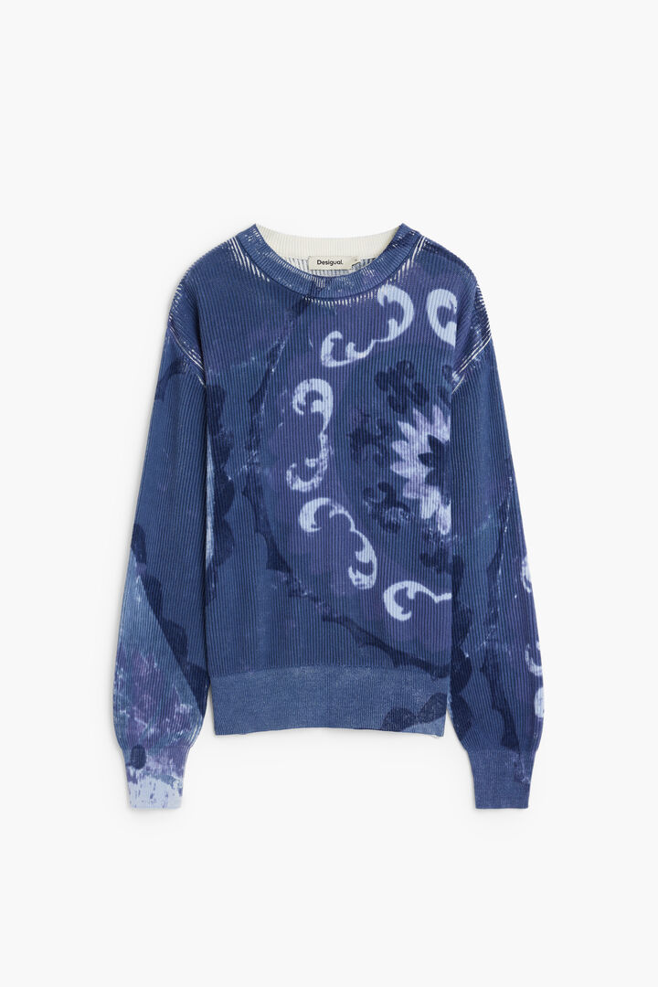 printed cotton sweater